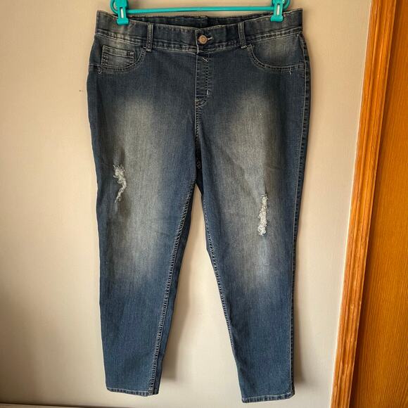 Lane Bryant Medium Wash Distressed Skinny Jeans Size 20 - Picture 11 of 11